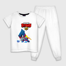 Пижама хлопковая детская Brawl Stars - Captain Crow, цвет: белый