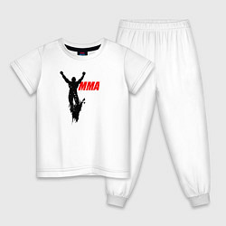Пижама хлопковая детская Фигура UFC, цвет: белый