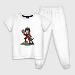Пижама хлопковая детская Токио - Money Heist, цвет: белый