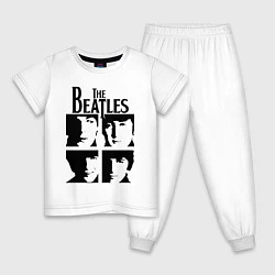 Пижама хлопковая детская The Beatles - legendary group!, цвет: белый