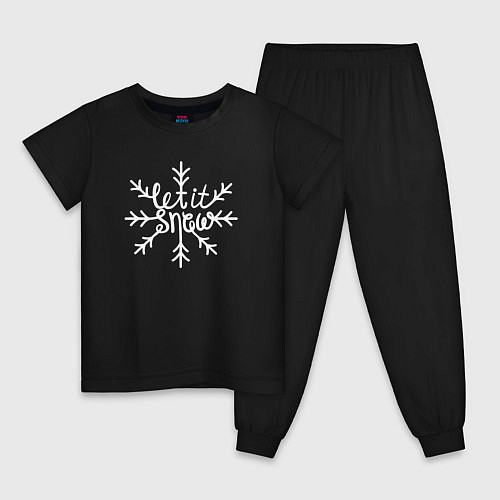 Детская пижама Snowflake Let it snow / Черный – фото 1