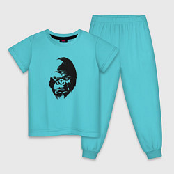 Пижама хлопковая детская Angry Monkey Cotton Theme цвета бирюзовый — фото 1