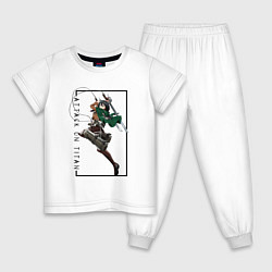 Пижама хлопковая детская Микаса Аккерман Атака на титанов, цвет: белый