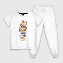 Пижама хлопковая детская Герои Ли Юэ, цвет: белый