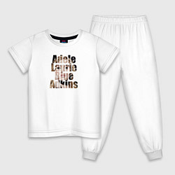 Пижама хлопковая детская Буквы Adele, цвет: белый