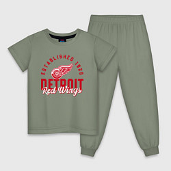 Пижама хлопковая детская Detroit Red Wings Детройт Ред Вингз, цвет: авокадо