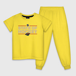 Пижама хлопковая детская Minnesota Wild NHL Миннесота Уайлд НХЛ, цвет: желтый