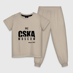 Пижама хлопковая детская CSKA since 1911, цвет: миндальный