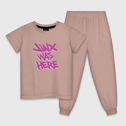 Пижама хлопковая детская LEAGUE OF LEGENDS JINX WAS HERE, цвет: пыльно-розовый