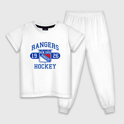 Пижама хлопковая детская Нью Йорк Рейнджерс, New York Rangers, цвет: белый