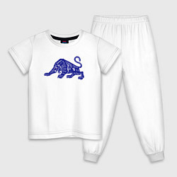 Пижама хлопковая детская Дикий зверь 2022, цвет: белый