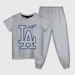 Пижама хлопковая детская Los Angeles Dodgers - baseball team, цвет: меланж