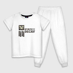 Пижама хлопковая детская State of Decay Iron Logo, цвет: белый