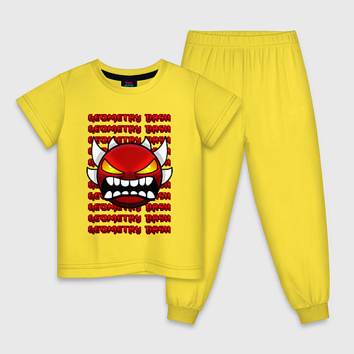 Детская пижама GEOMETRY DASH КРАСНЫЙ ОГНЕННЫЙ ДЕМОН / Желтый – фото 1