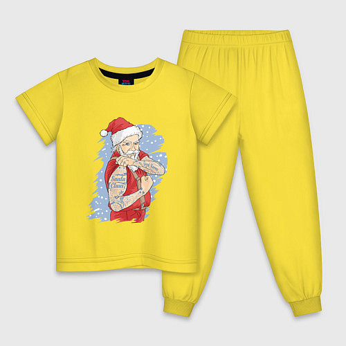 Детская пижама САНТА С ТАТУ 2022 / Желтый – фото 1