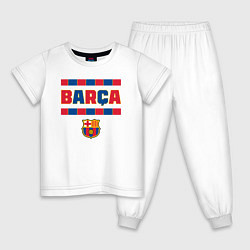 Пижама хлопковая детская Barcelona FC ФК Барселона, цвет: белый
