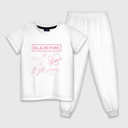 Пижама хлопковая детская BLACKPINK АВТОГРАФЫ БЛЭКПИНК, цвет: белый