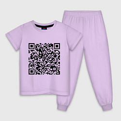 Пижама хлопковая детская QR-код Скала Джонсон, цвет: лаванда