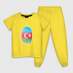 Пижама хлопковая детская Азербайджан - Отпечаток, цвет: желтый