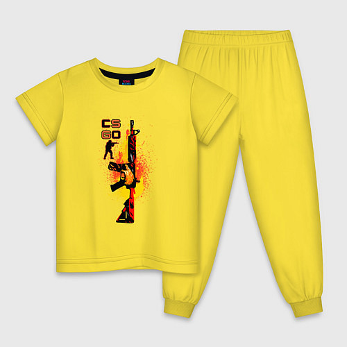 Детская пижама CS GO Винтовка M4A4 HOWL / Желтый – фото 1
