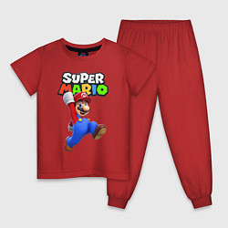 Пижама хлопковая детская Nintendo Mario, цвет: красный