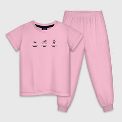 Пижама хлопковая детская IM TRIATHLON цвета светло-розовый — фото 1