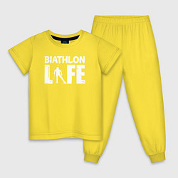 Пижама хлопковая детская Биатлон ЖИЗНЬ, цвет: желтый