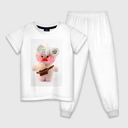 Пижама хлопковая детская Уточка Лалафанфан, цвет: белый