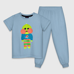 Пижама хлопковая детская Бумажный Лалафанфан, цвет: мягкое небо