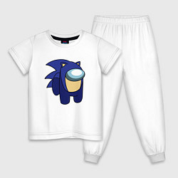 Пижама хлопковая детская Ёж Соник 001, цвет: белый