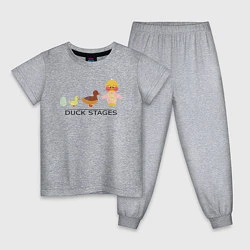 Пижама хлопковая детская Duck stages, цвет: меланж