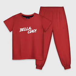 Пижама хлопковая детская БУМАЖНЫЙ ДОМ, BELLA CIAO!, цвет: красный