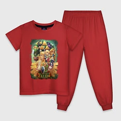 Пижама хлопковая детская Легенда о Зельде арт, цвет: красный