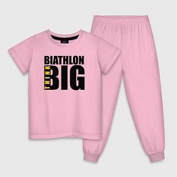 Пижама хлопковая детская Biathlon think BIG, цвет: светло-розовый