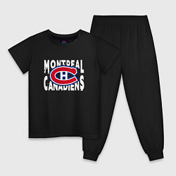 Пижама хлопковая детская Монреаль Канадиенс, Montreal Canadiens, цвет: черный