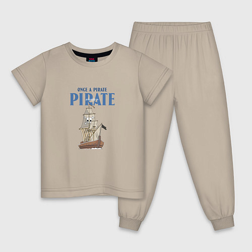 Детская пижама Once a pirate always a pirate / Миндальный – фото 1