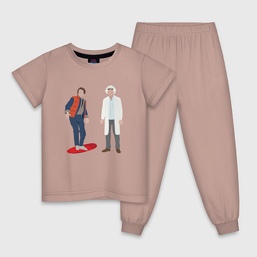 Детская пижама Назад в будущее делориан 2022 / Пыльно-розовый – фото 1
