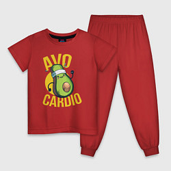 Пижама хлопковая детская AVO CARDIO, цвет: красный