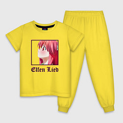 Пижама хлопковая детская Эльфийская песнь Elfen Lied, цвет: желтый