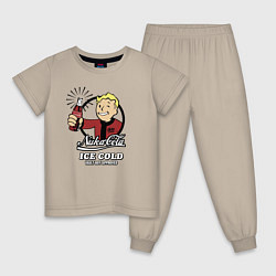 Пижама хлопковая детская Fallout Nuka Cola Vault Boy Approved, цвет: миндальный