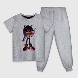 Пижама хлопковая детская Sonic Exe Gesture, цвет: меланж
