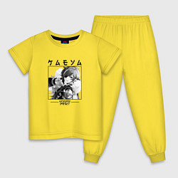 Пижама хлопковая детская Кэйа Олберич, Genshin Impact, цвет: желтый