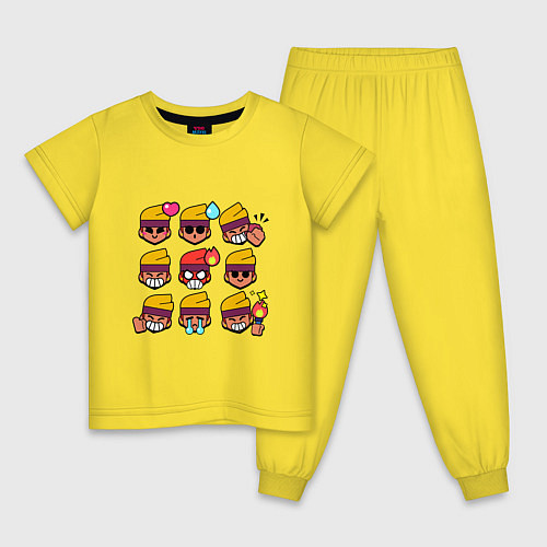 Детская пижама Значки на Амбер Пины Бравл Старс / Желтый – фото 1