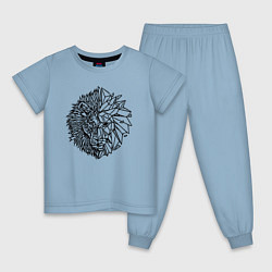 Пижама хлопковая детская Лев голограмма, цвет: мягкое небо