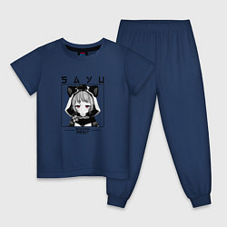 Пижама хлопковая детская Саю ниндзя , Genshin Impact, цвет: тёмно-синий
