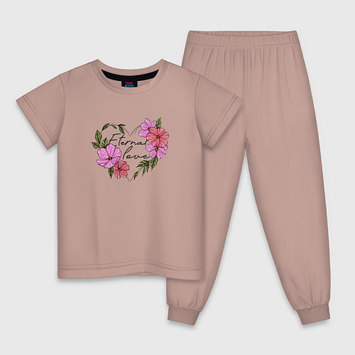 Детская пижама Eternal love in flowers / Пыльно-розовый – фото 1