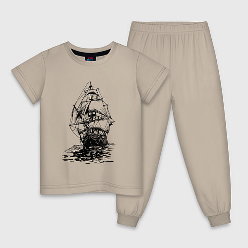 Детская пижама Pacific ocean Frigate / Миндальный – фото 1