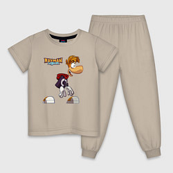 Пижама хлопковая детская Rayman Legends Рэйман, цвет: миндальный