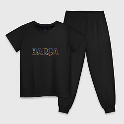 Пижама хлопковая детская FC Barcelona - Multicolor 2022 Barca, цвет: черный