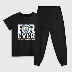 Пижама хлопковая детская Manchester City FOREVER NOT JUST WHEN WE WIN Манче, цвет: черный